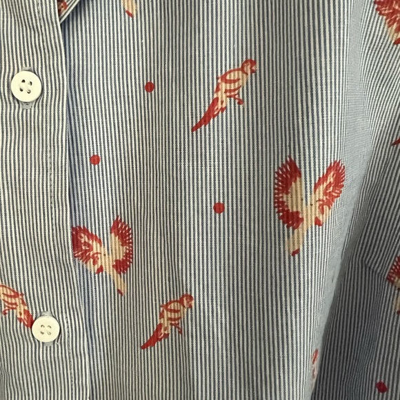 Stitch Fix Women’s SM Collective Concepts Parrot Talmadge Tie Front Cotton Top - Picture 3 of 4